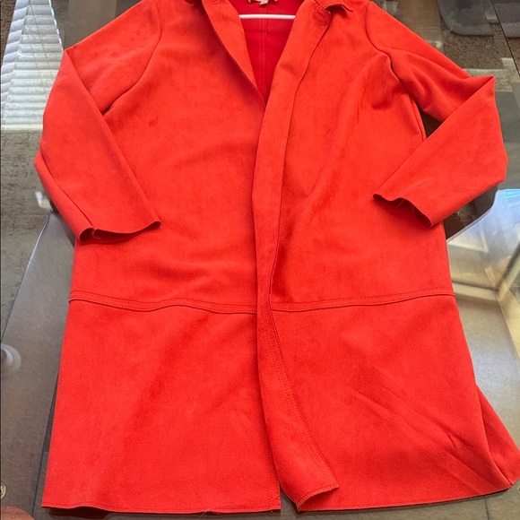Philosophy orange Women's long car coat. - Picture 2 of 6